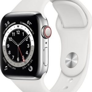 Smartwatch Apple Watch Series 6 GPS + Cellular 44mm Silver Steel White Sport Biały (M09D3WB/A).