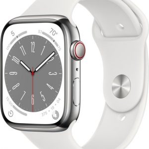 Smartwatch Apple Watch Series 8 GPS + Cellular 45mm Silver Stainless Steel Biały (MNKE3WB/A).