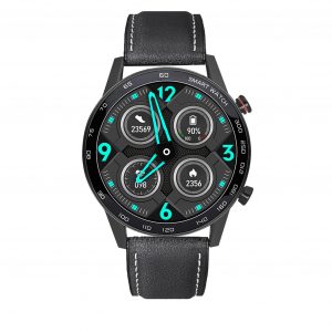 Smartwatch sportowy unisex Watchmark WDT95 czarny skórzany.