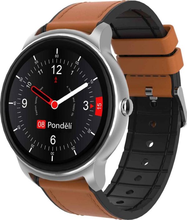 Smartwatch iGET Fit F60 Czarno-brązowy.