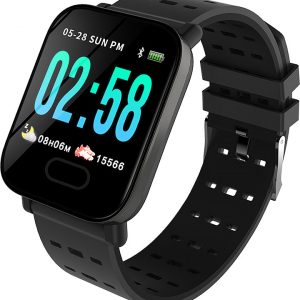 Smartwatch w kolorze czarnym.