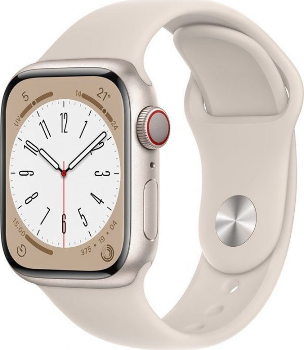 Smartwatch Apple Watch Series 8 GPS + Cellular 41mm Starlight Alu Sport Beżowy (MNHY3WB/A ).