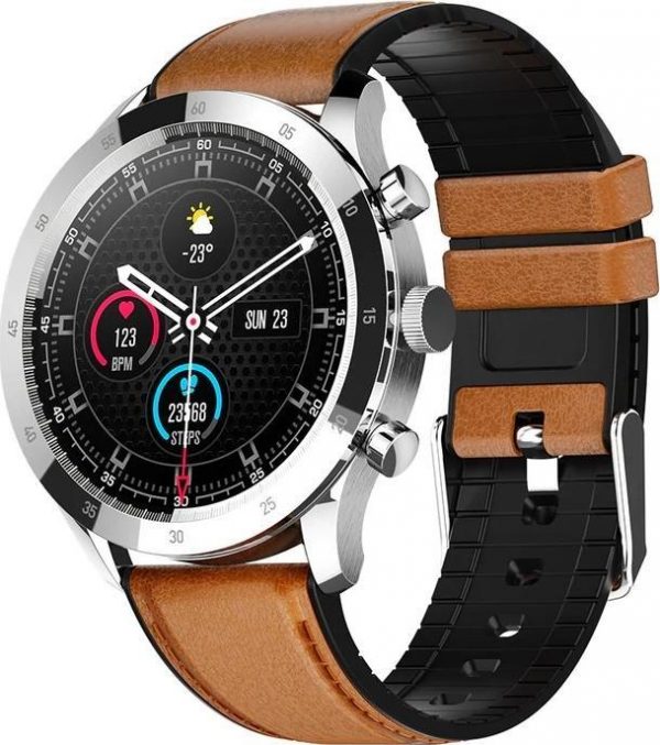 Smartwatch Colmi Sky 5 Plus Czarno-brązowy.