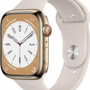 Smartwatch Apple Watch Series 8 GPS + Cellular 45mm Gold Stainless Steel Beżowy (MNKM3FD/A).