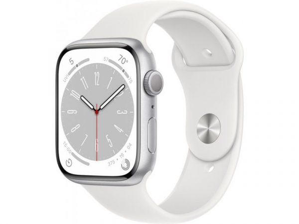 Smartwatch Apple Watch Series 8 GPS 45mm Silver Alu Sport Biały (MP6N3EL/A).