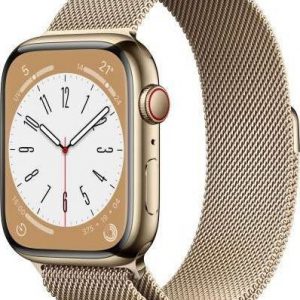 Smartwatch Apple Watch Series 8 GPS + Cellular 45mm Gold Stainless Steel Złoty (MNKQ3FD/A).