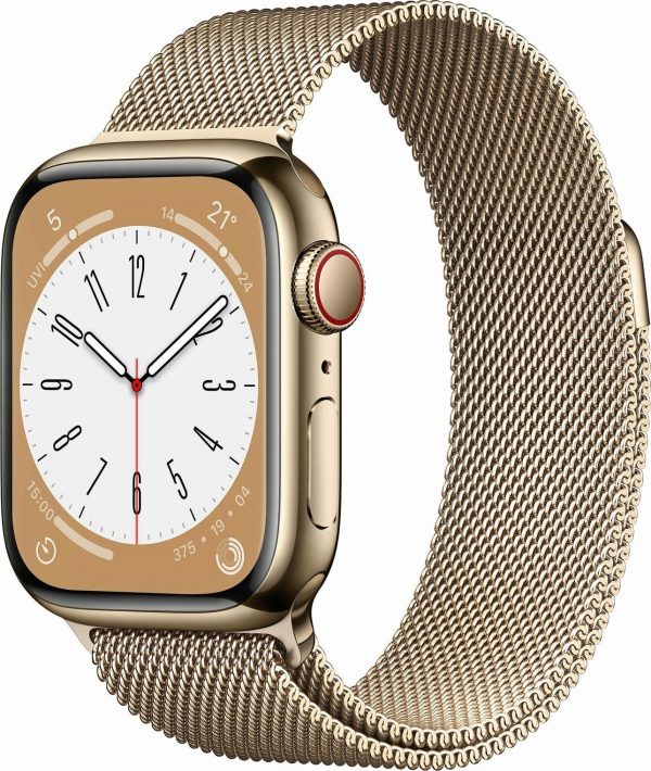 Smartwatch Apple Watch Series 8 GPS + Cellular 41mm Gold Stainless Steel Złoty (MNJF3FD/A).