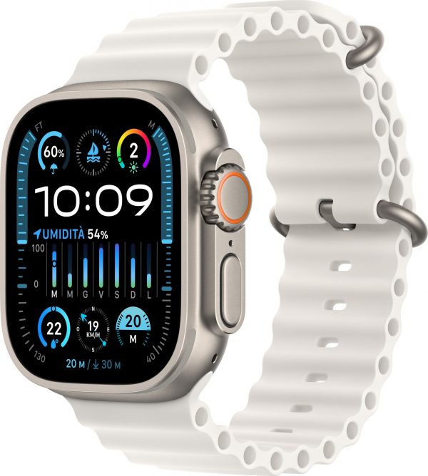 Smartwatch Apple Watch Ultra 2 GPS + Cellular 49mm Titanium Case Ocean Band Biały (MREJ3WB/A).