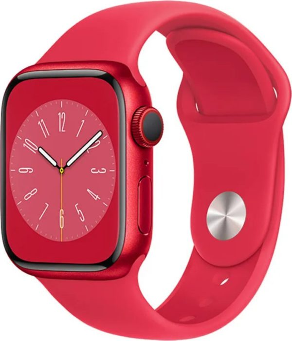 Smartwatch Apple Watch 8 GPS + Cellular 41mm Red Alu Sport Czerwony (MNJ23WB/A).