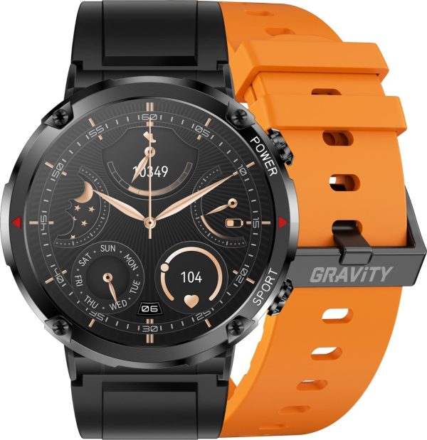 Smartwatch Gravity Zegarek męski SMARTWATCH GRAVITY GT21-2 BK/OG/BK.