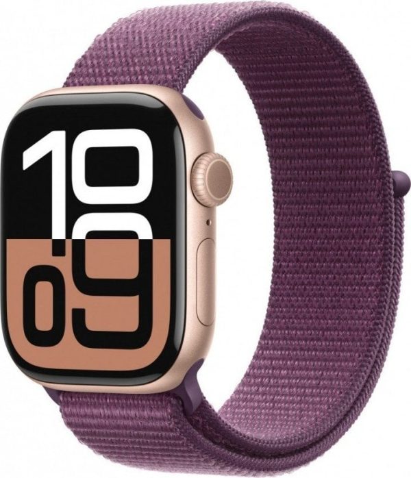 Smartwatch Apple Watch 10 GPS + Cellular 42mm Rose Gold Alu Sport Loop Fioletowy (MWXC3ET/A).