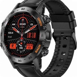 Smartwatch Gravity Zegarek męski SMARTWATCH GRAVITY ASTON GT9-5 czarny/czarny skórzano-gumowy.