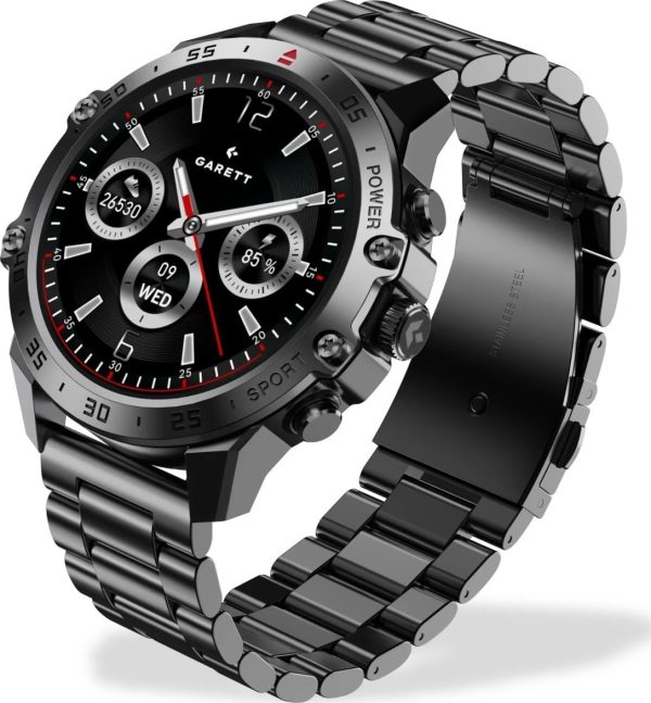 Smartwatch Garett V14 czarny stalowy.