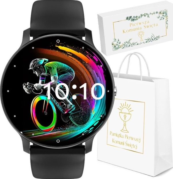 Smartwatch Rubicon Komunia Zegarek SMARTWATCH Rubicon KF16BL czarny.