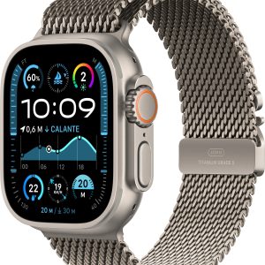 Smartwatch Apple Watch Ultra 2 GPS + Cellular 49mm Natural Titanium Case Milanese Loop M Szary (MX5R3FD/A).