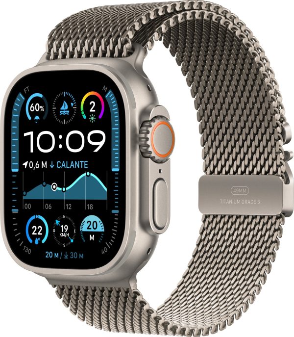 Smartwatch Apple Watch Ultra 2 GPS + Cellular 49mm Natural Titanium Case Milanese Loop M Szary (MX5R3FD/A).