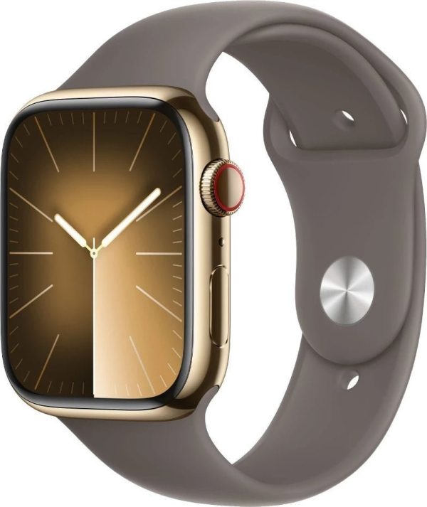 Smartwatch Apple Watch 9 GPS + Cellular 41mm Gold Stainless Steel Sport M/L Szary (MRJ63QP/A).