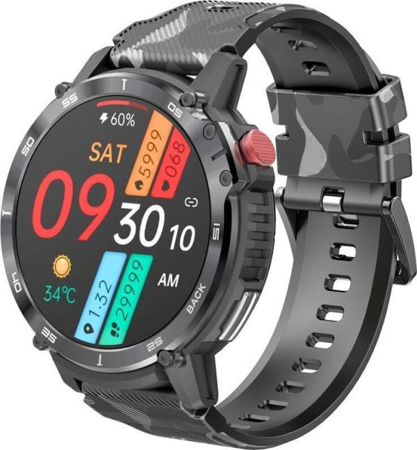 Smartwatch Rubicon RNCF08 Black Czarno-brązowy.