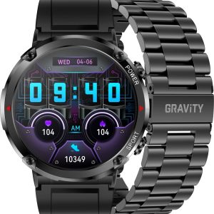 Smartwatch Gravity Zegarek męski SMARTWATCH GRAVITY GT21-1 BK/BK STEEL/BK.