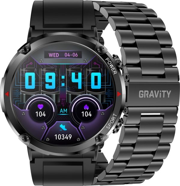 Smartwatch Gravity Zegarek męski SMARTWATCH GRAVITY GT21-1 BK/BK STEEL/BK.