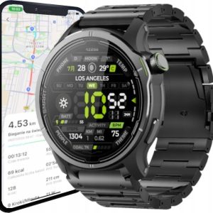 Smartwatch Wenom Smartwatch Męski Zegarek Czarny Zaawansowane Funkcje GPS PRO Zdrowie Sport.