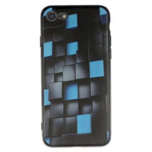 Etui na smartfon WG Glowing Cubes do Apple iPhone 7/8 Czarno-niebieski