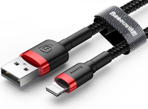 Kabel USB Baseus Baseus Kabel Kevlar USB Lightning iPhone 2.4A 1m Czerwony.