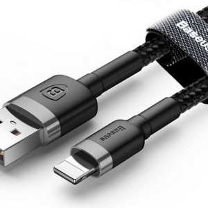 Kabel USB Baseus Baseus Kabel Kevlar USB Lightning iPhone 2.4A 1m Czarny.