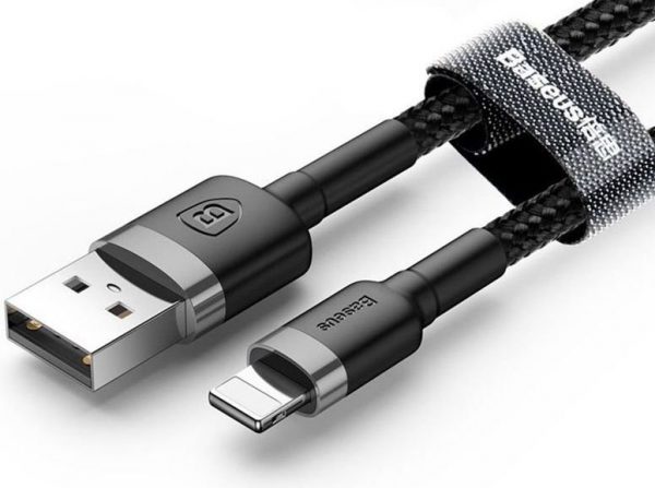 Kabel USB Baseus Baseus Kabel Kevlar USB Lightning iPhone 2.4A 1m Czarny.