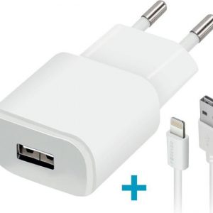 Ładowarka Forever Ładowarka sieciowa Forever USB 1A TC-01 + kabel do iPhone 8-pin biała.