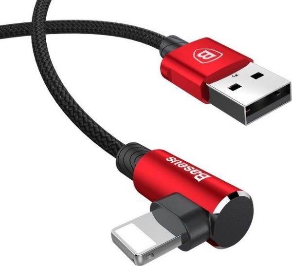 Kabel USB Baseus Kabel Baseus MVP kątowy IPHONE 2A 1m czerwony CALMVP-09.