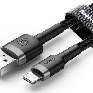 Kabel USB Baseus Baseus Kabel Kevlar USB Lightning iPhone 1.5A 2m Czarny uniwersalny.