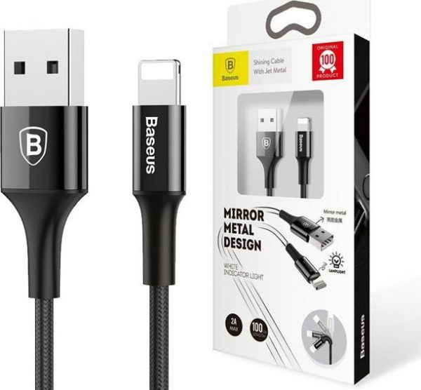 Kabel USB Baseus Baseus Shining kabel USB Lightning iPhone 2A 1m Czarny uniwersalny.