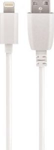 Kabel USB TelForceOne Kabel Maxlife do iPhone / iPad / iPod 8-PIN Fast Charge 2A 20cm biały.