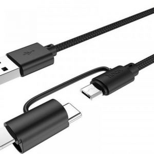 Kabel USB Hoco Kabel 3w1 2.4A USB Typ C + Micro USB + iPhone Lightning Hoco X41 Multi-Way 3in1 Charging Data Cable ładowanie i transfer danych czarny.