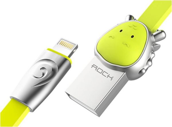 Kabel USB Rock Space Kabel USB ROCK Lightning Zwierzątka iPhone 100cm : Kolor - zielony