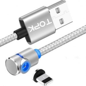 Kabel USB Topk TOPK magnetyczny kabel kątowy przewód do iPhone 1m uniwersalny.