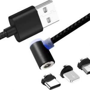Kabel USB X-CABLE Magnetyczny kabel 3w1 kątowy Micro USB C do iPhone uniwersalny.