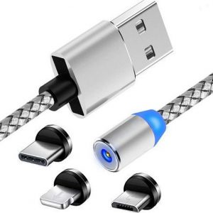 Kabel USB Magnetyczny kabel 3w1 nylon Micro USB C