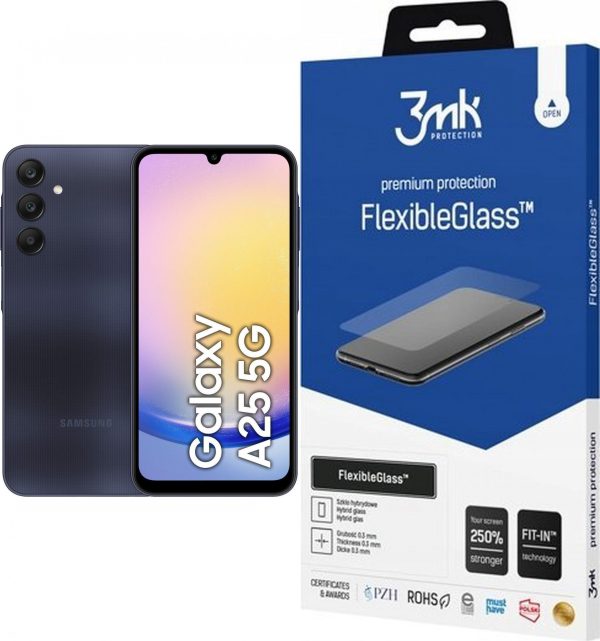 Smartfon Samsung Galaxy A25 5G 6/128GB Czarny (SM-A256BZKDEUE) + 3MK FlexibleGlass - 9069286