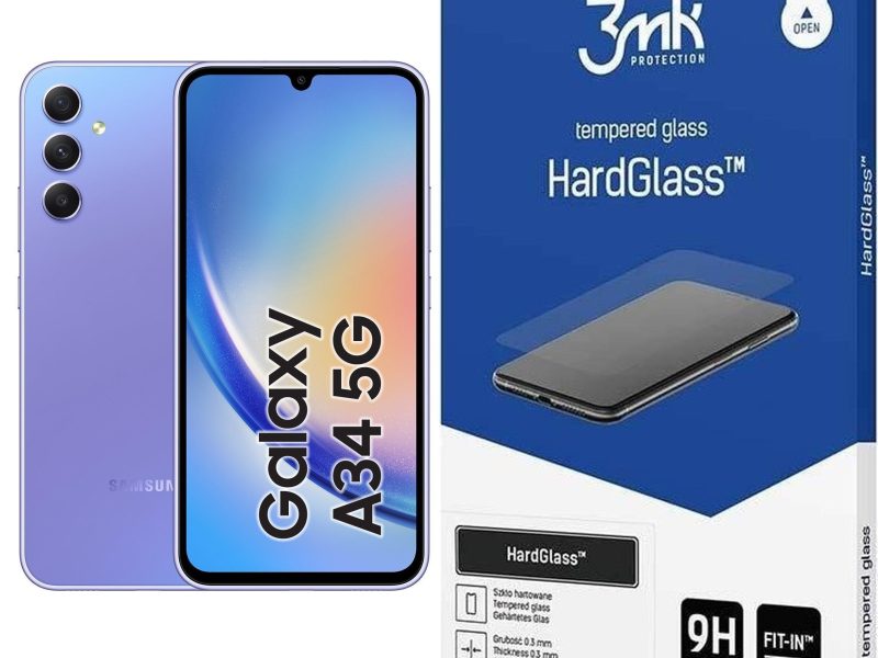 Samsung Galaxy A34 5G 6/128GB Fioletowy – Wydajny Smartfon z 3MK HardGlass dla Miłośników Technologii