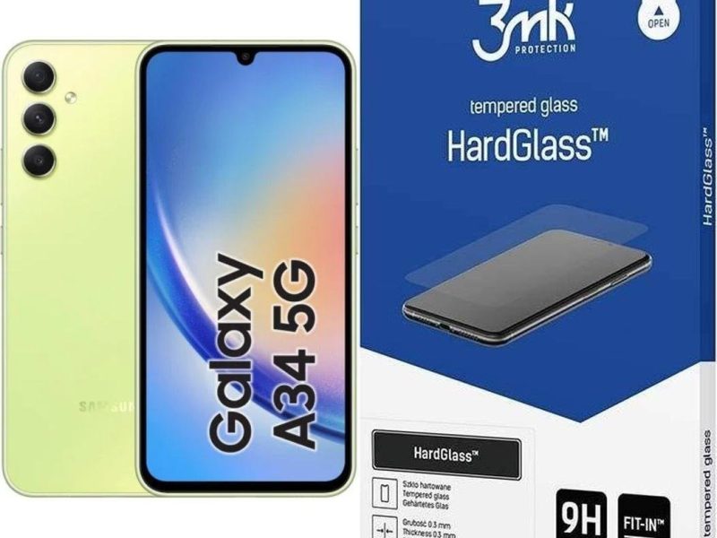 Smartfon Samsung Galaxy A34 5G 8/256GB Zielony z Ochroną 3MK HardGlass – Idealne Połączenie Wydajności i Estetyki