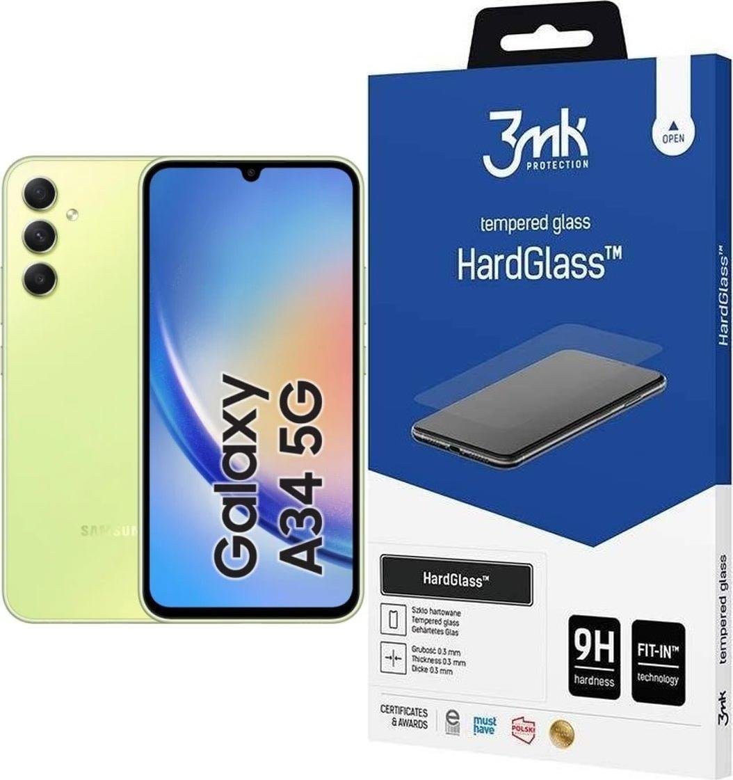 Smartfon Samsung Galaxy A34 5G 8/256GB Zielony z Ochroną 3MK HardGlass – Idealne Połączenie Wydajności i Estetyki