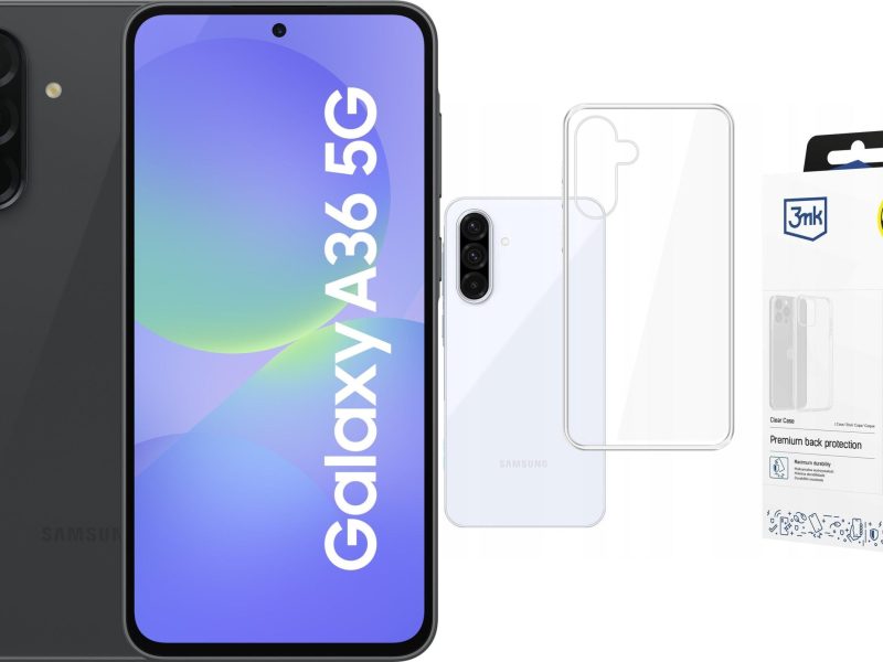 Samsung Galaxy A36 5G 8/256GB Czarny z Etui Clear Case – Nowoczesny Smartfon z Wydajnością i Elegancją