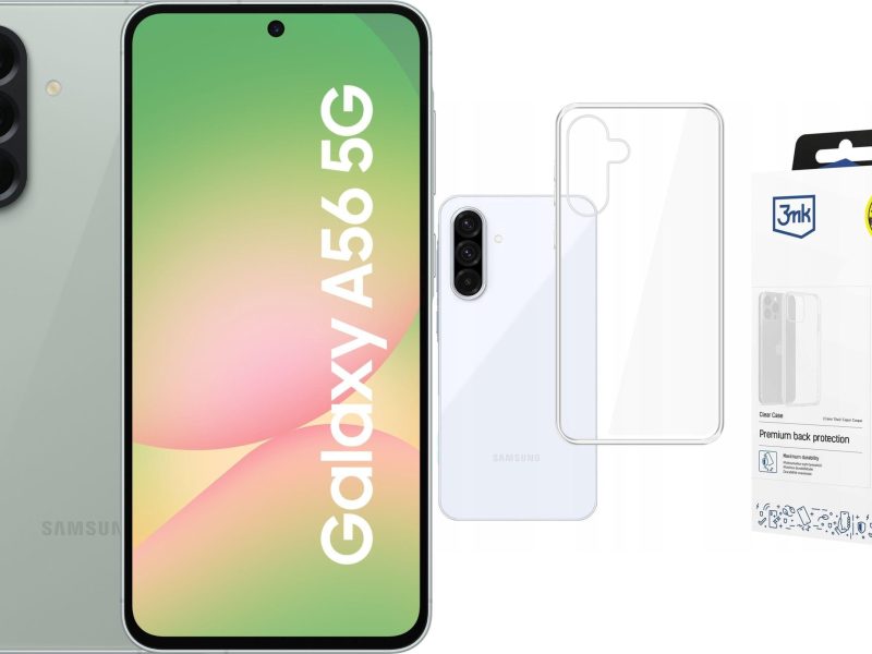 Samsung Galaxy A56 5G 8/256GB Zielony – Nowoczesny Smartfon z Etui Clear Case dla Wymagających Użytkowników