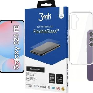 Smartfon Samsung Galaxy S24 FE 5G 8/128GB Niebieski (SM-S721BLBDEUE) + FlexibleGlass + Etui Clear Case - 12716569