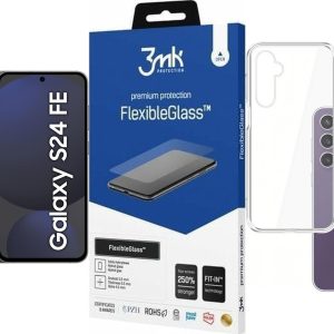 Smartfon Samsung Galaxy S24 FE 5G 8/256GB Czarny Enterprise Edition (SM-S721BZKGEUB) + FlexibleGlass + Etui Clear Case - 8455492