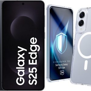 Smartfon Samsung Galaxy S25 Edge 5G 12/256GB Czarny (SM-S937BZKDEUB) + Etui Armor MagCase - 8466252