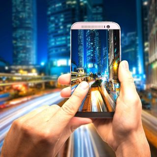smartphone noc budynki