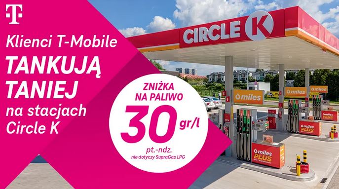 T-Mobile tańsze tankowanie na Circle K